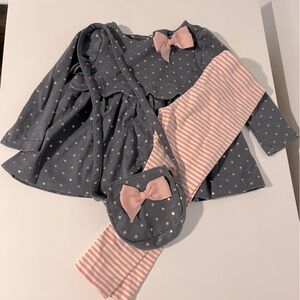 Maggie & Zoe pink polka dot dress set